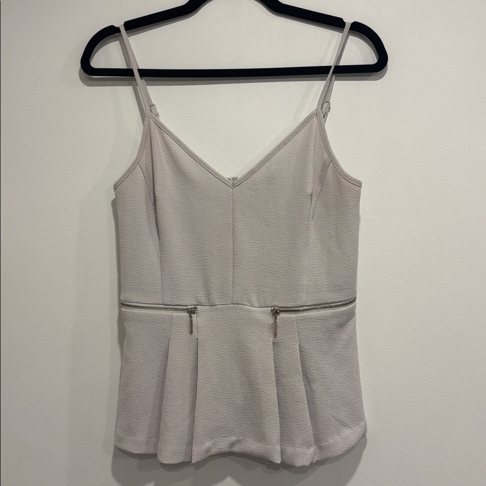 Dynamite Light Gray Textured Top